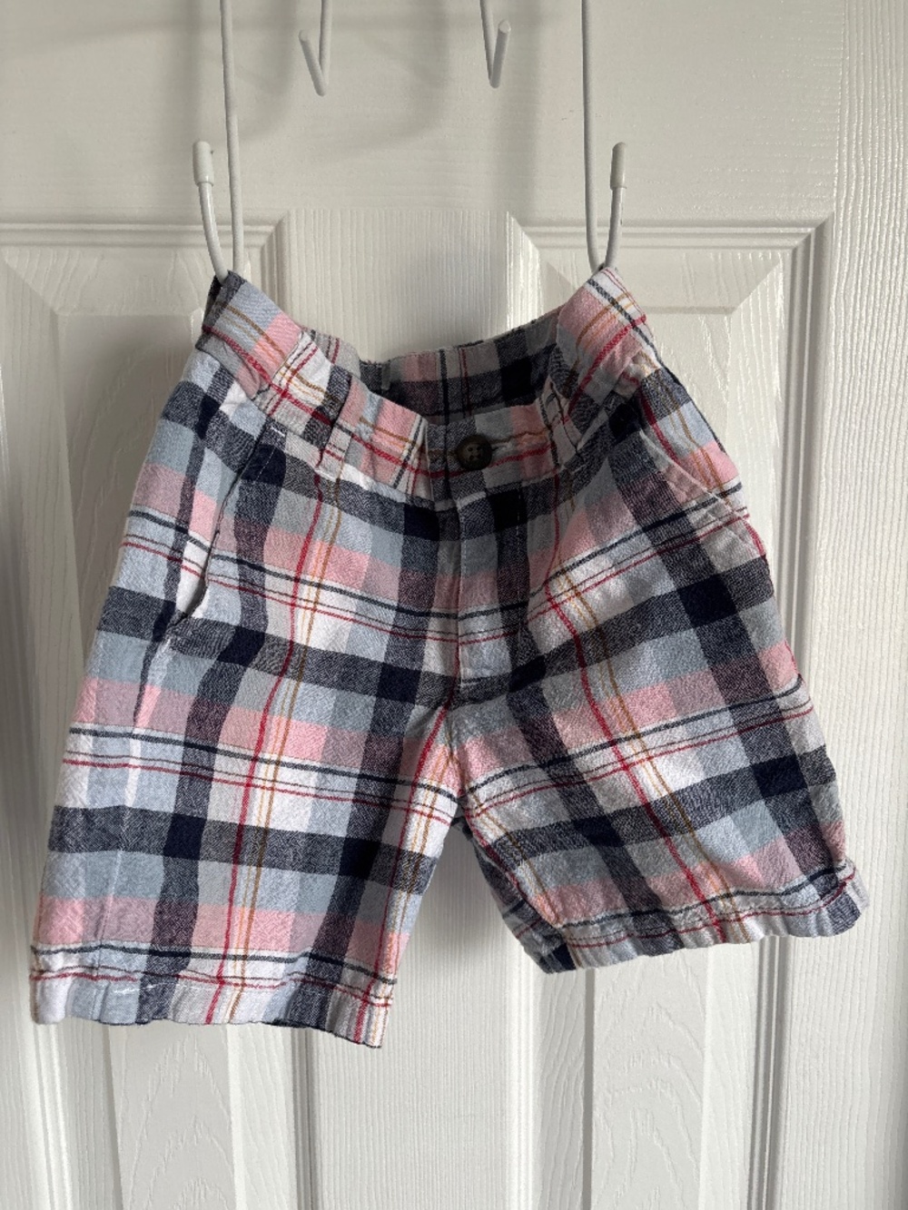Pink plaid shorts
